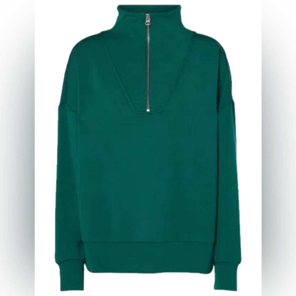 Varley Hawley Green Zip-Up Top Small EUC
